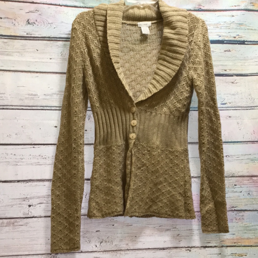 Charlotte Russe Tan & Gold Sweater